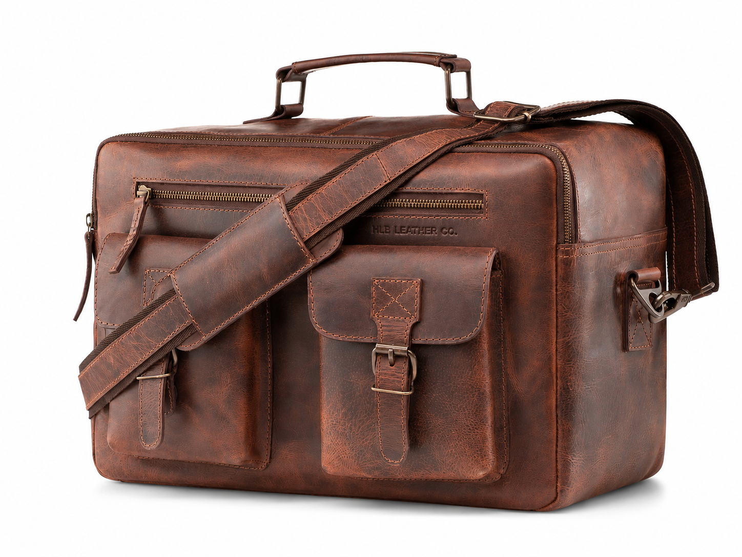 Full-Grain Buffalo Leather Briefcase