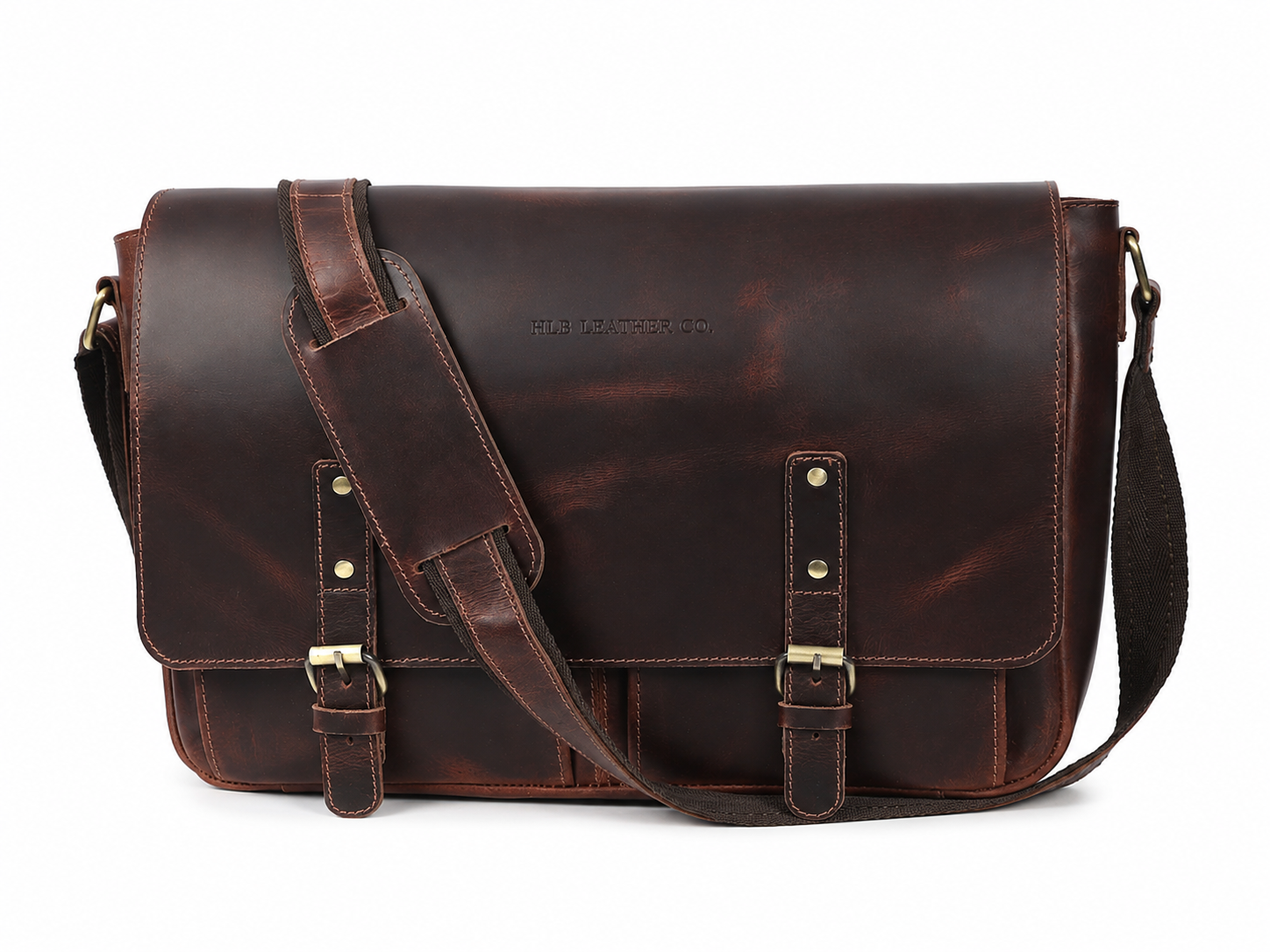 Full-Grain Buffalo Leather Messenger Bag