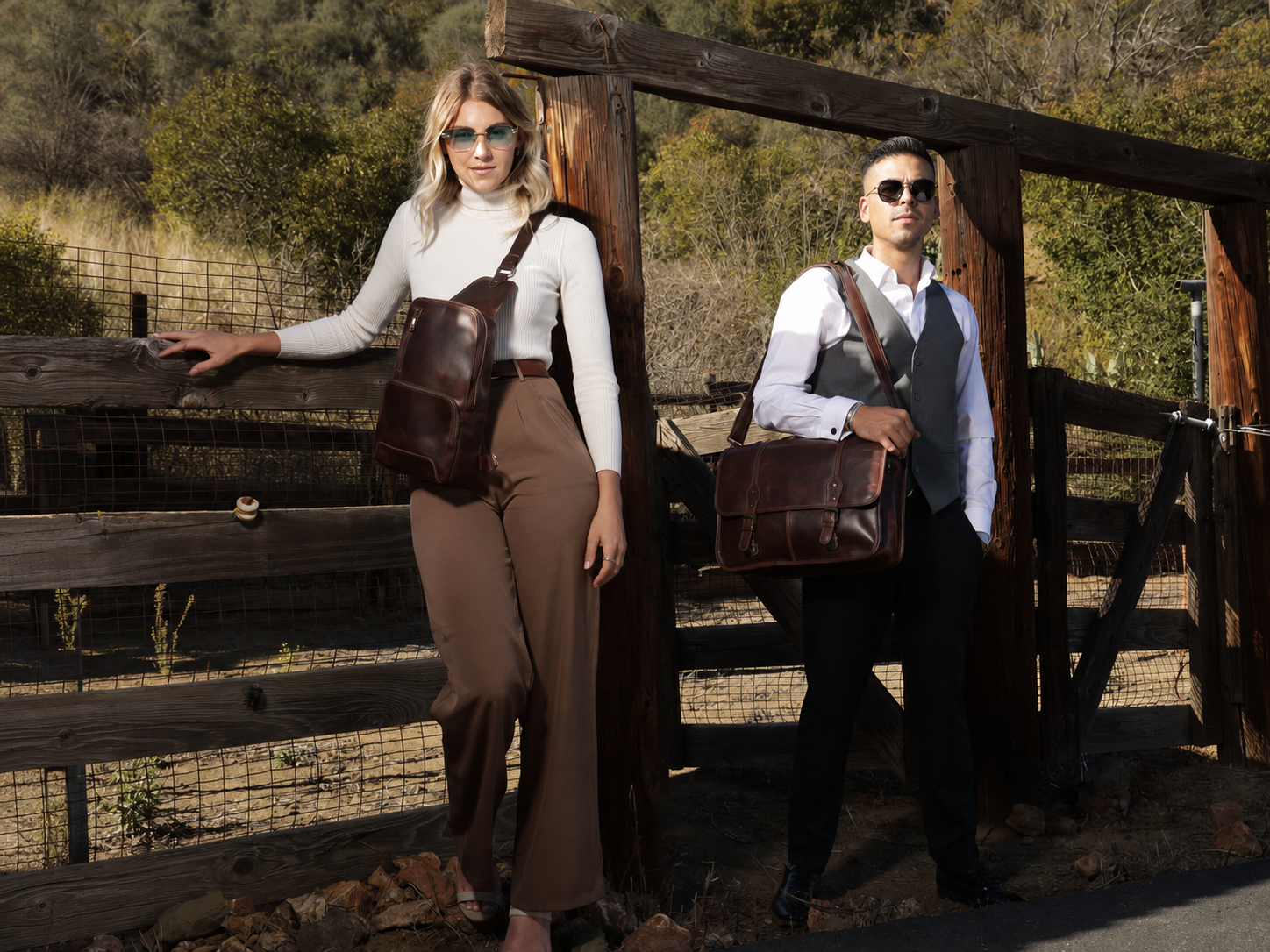 Full-Grain Buffalo Leather Messenger Bag