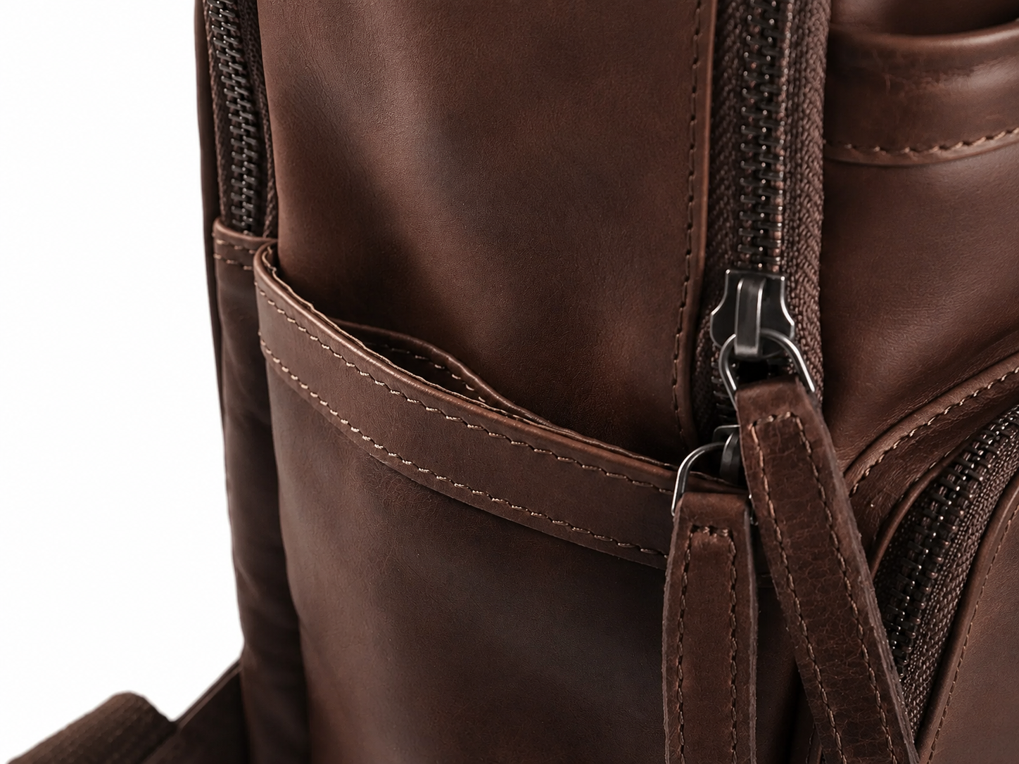 Leather Laptop Backpack Brown Austin