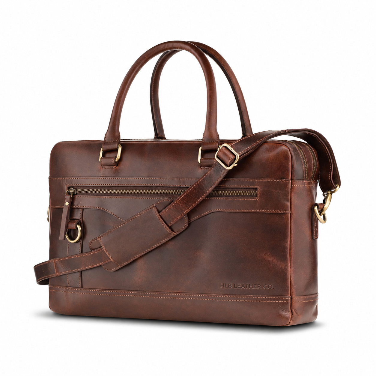 Cobalt Buffalo Leather Briefcase