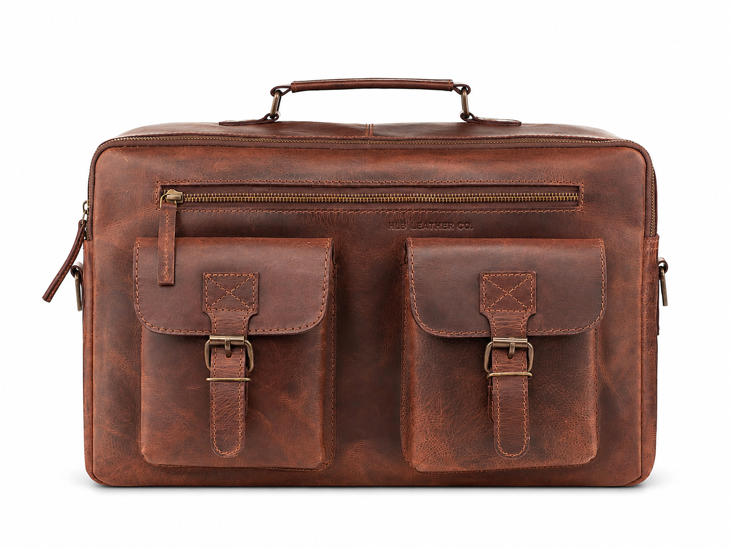 Full-Grain Buffalo Leather Briefcase
