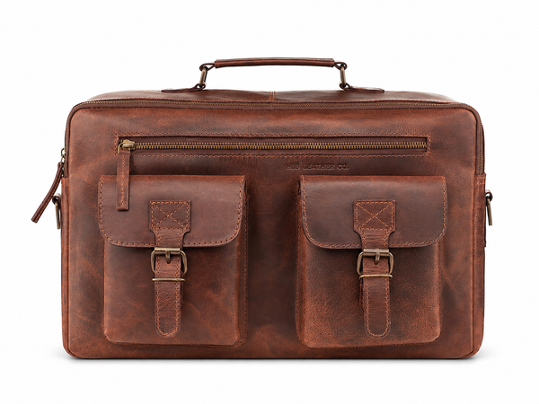 Full-Grain Buffalo Leather Briefcase