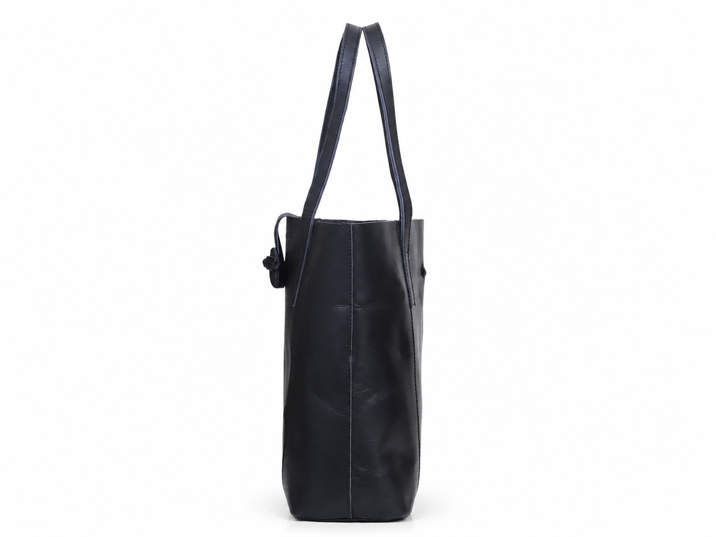 HLB LEATHER TOTE BAG - BLACK