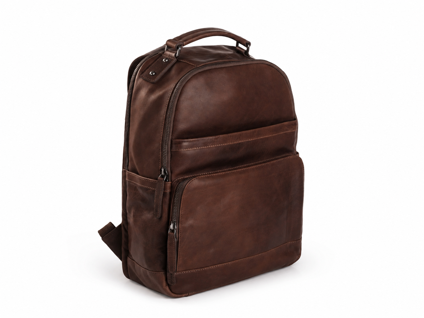 Leather Laptop Backpack Brown Austin