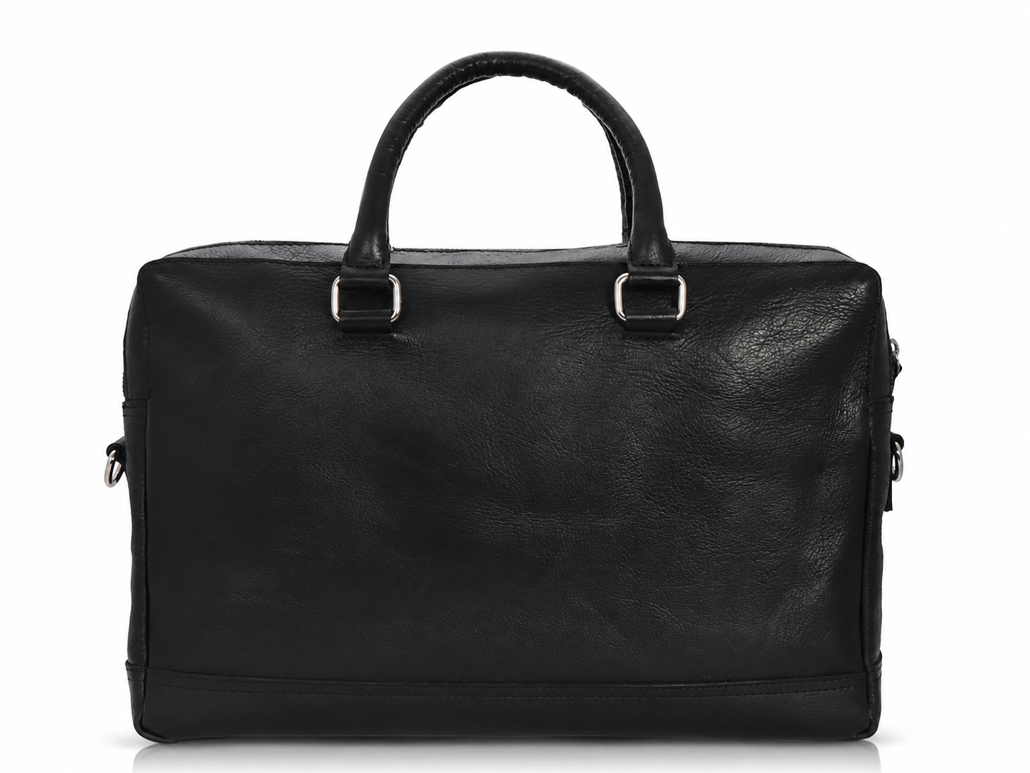 Black Top-Grain Buffalo Leather Briefcase