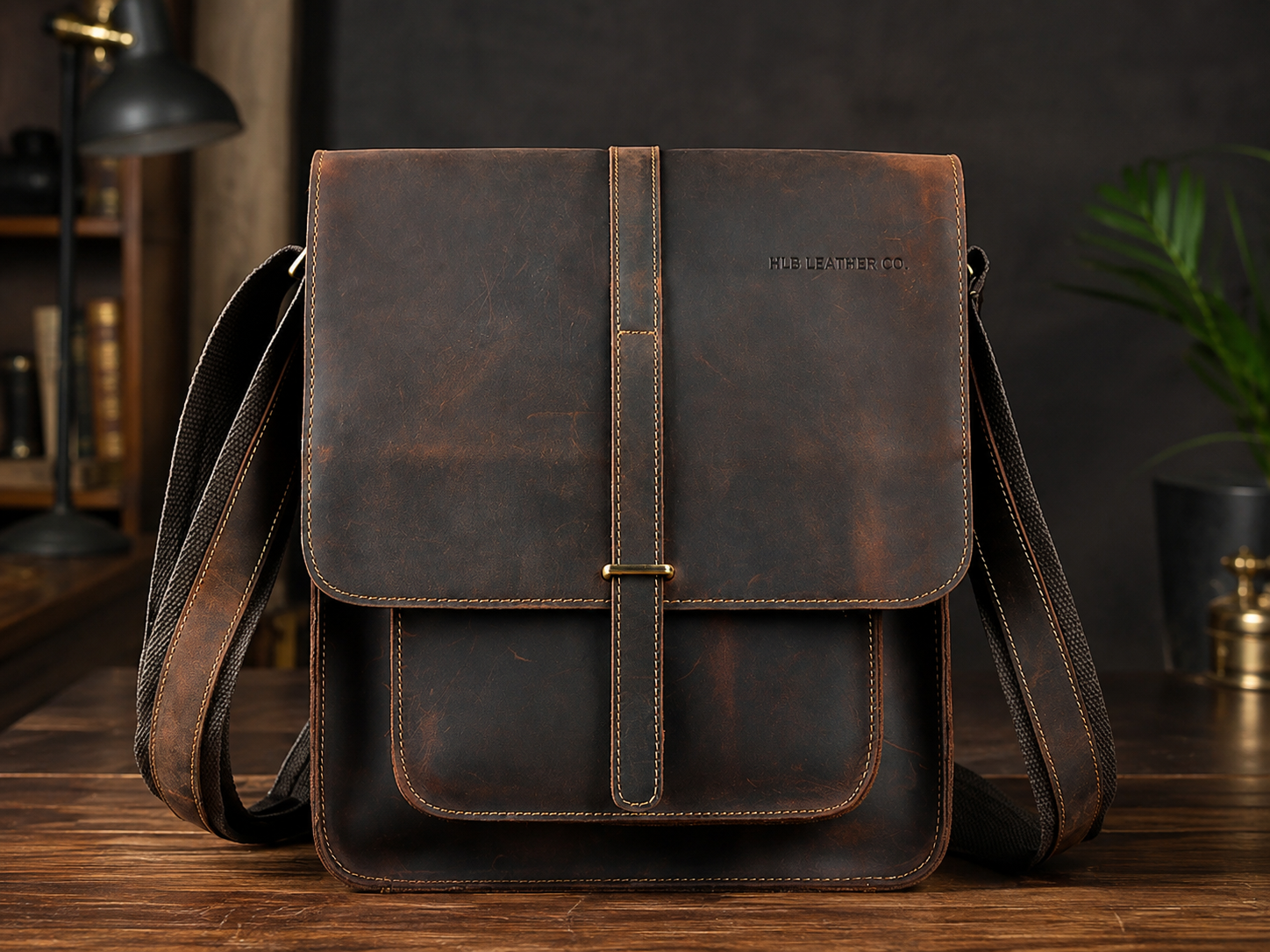 Logan Full-Grain Buffalo Leather Messenger Bag – Vintage Work & Everyday Satchel