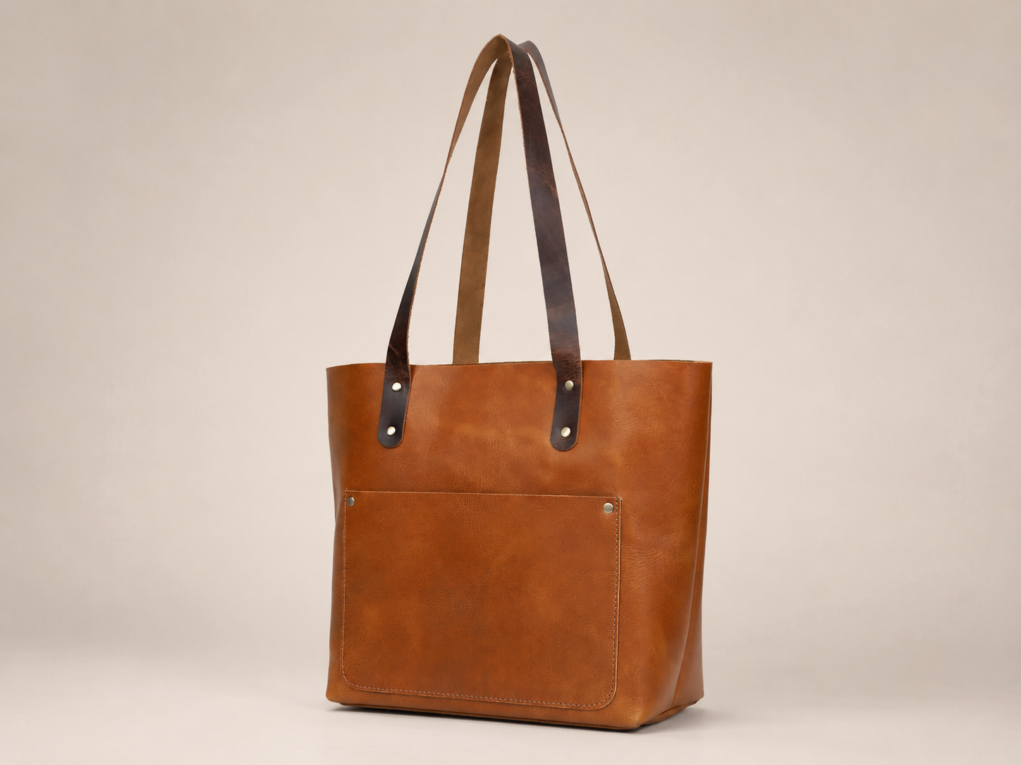 Tan Bella Buffalo Leather Tote Bag