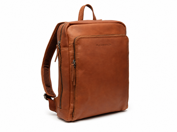 Leather Laptop Backpack Cognac Jasper