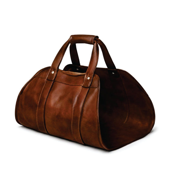 Vintage Brown Leather Firewood Carrier