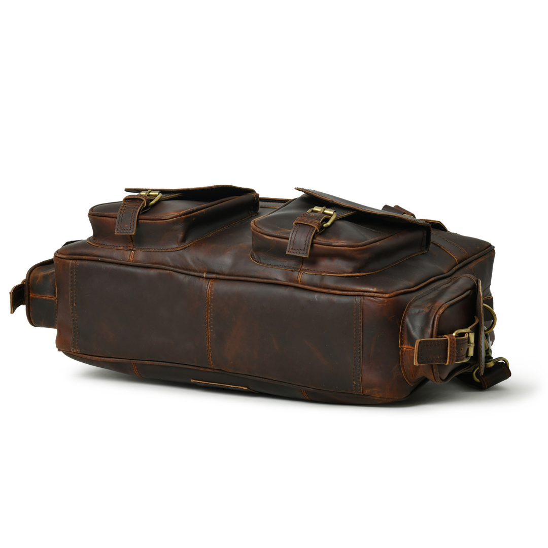 Retro Buffalo Leather Business Briefcase