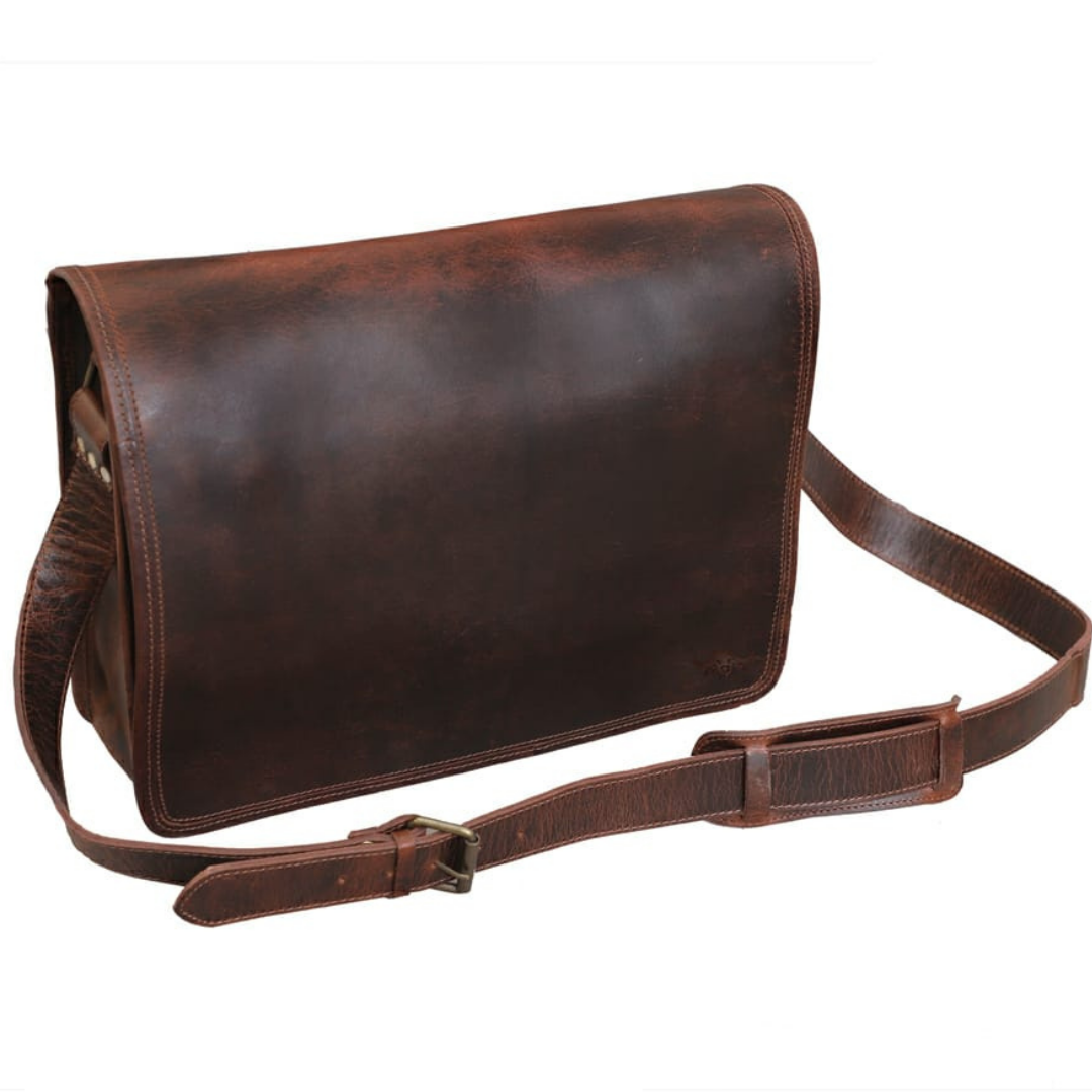 Leather Messenger Briefcase Bag