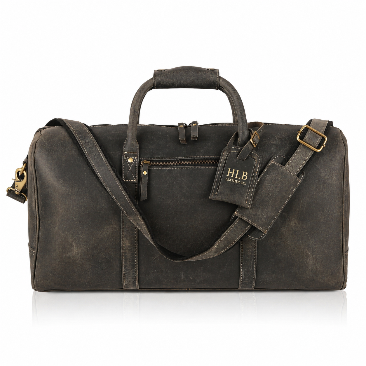 Leather 20-Inch Travel Duffel Bag for Men and Women - Full Grain Leather Overnight, Weekend, Gym, and Sports Bag
