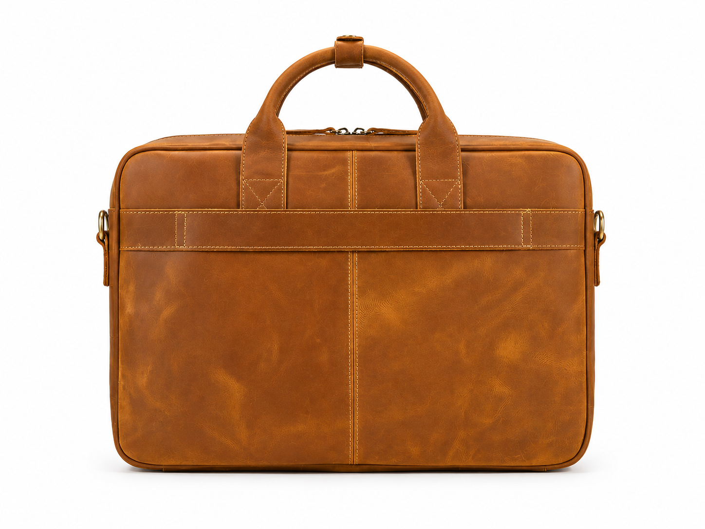 Vintage Full-Grain Leather 17-Inch Laptop Briefcase