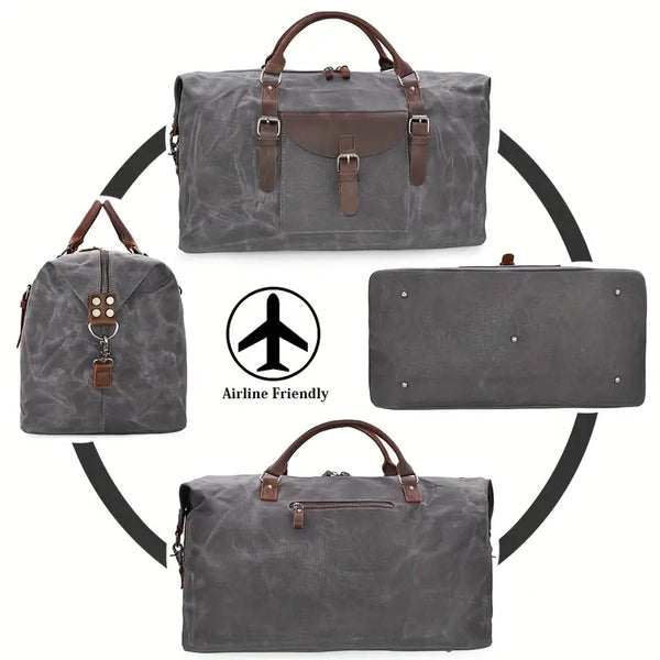 Vintage Canvas Leather Duffle Bag