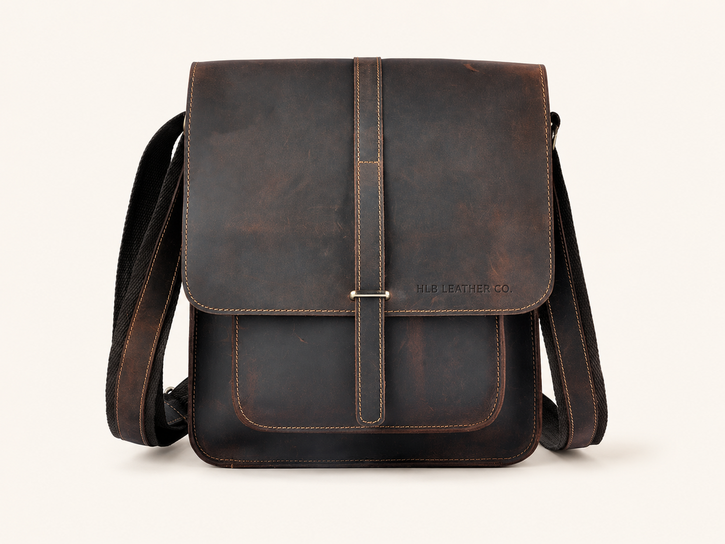 Brian Full-Grain Buffalo Leather Messenger Bag – Compact iPad & Everyday Satchel