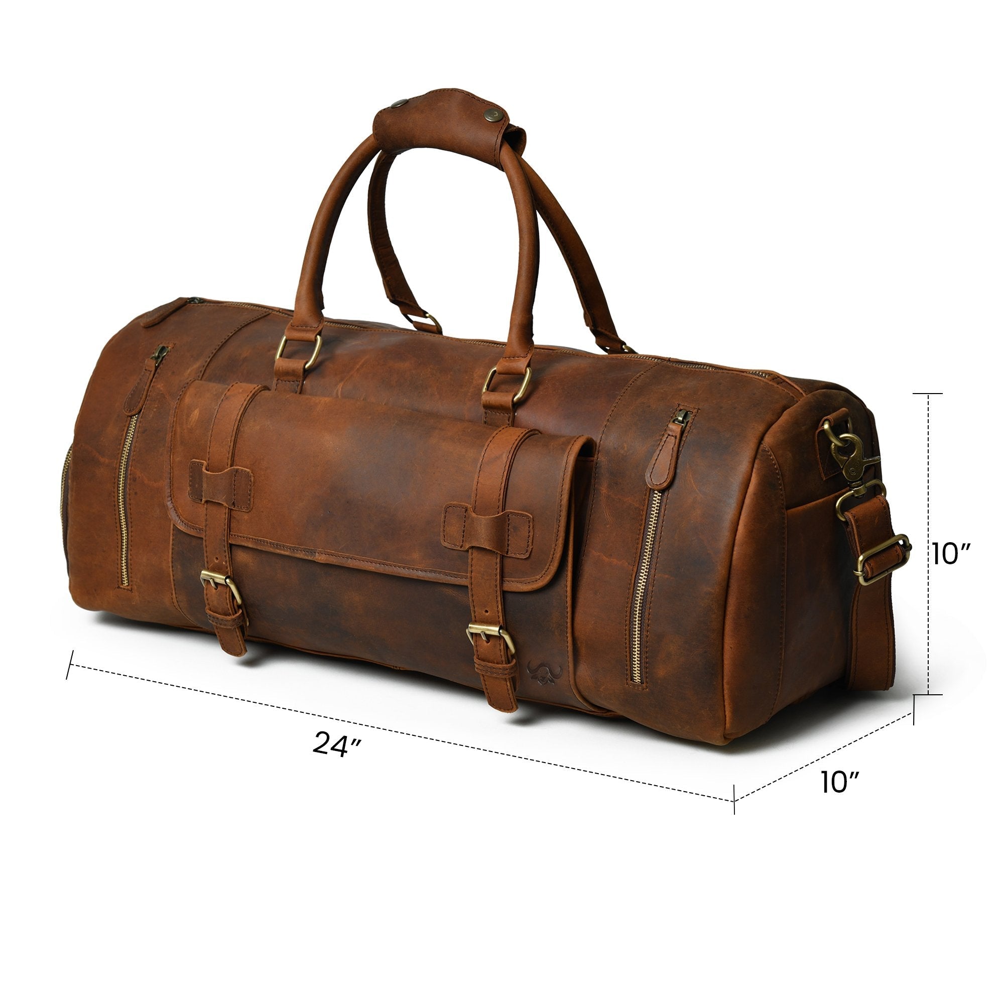 Buffalo Leather Duffel Bag - Myriad Seal