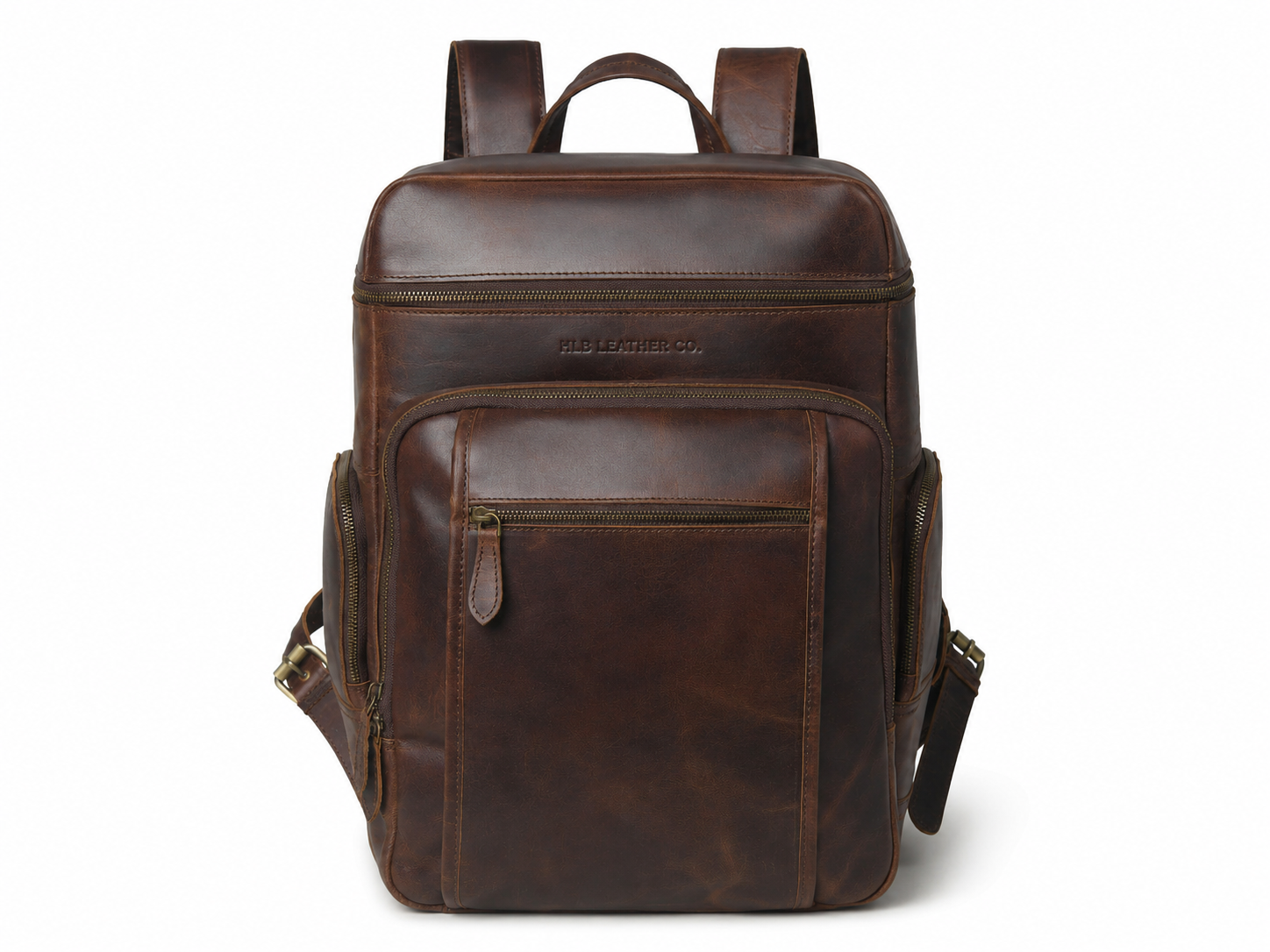 Alpha Brown Buffalo Leather Travel Backpack