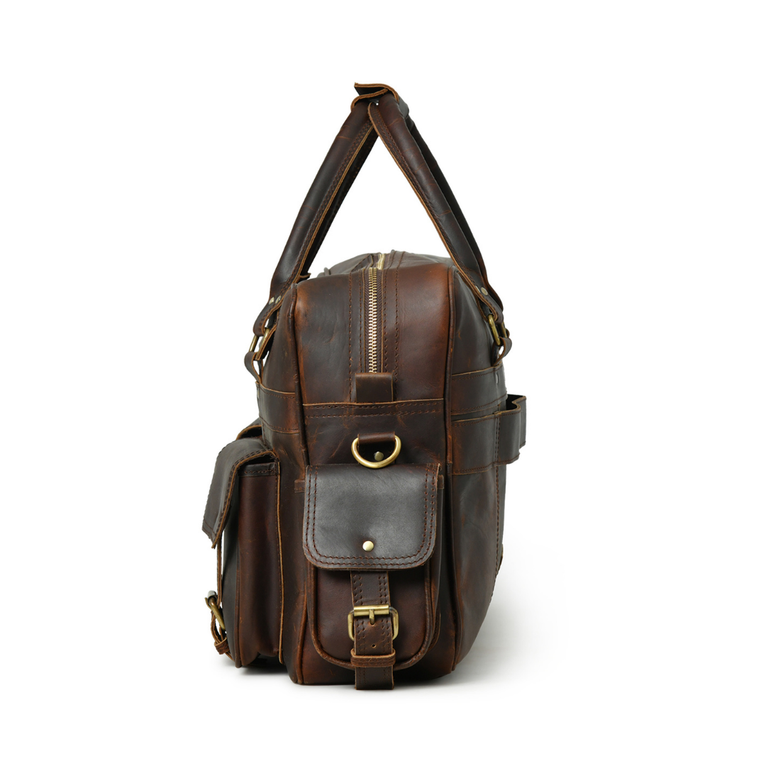 Retro Buffalo Leather Business Briefcase