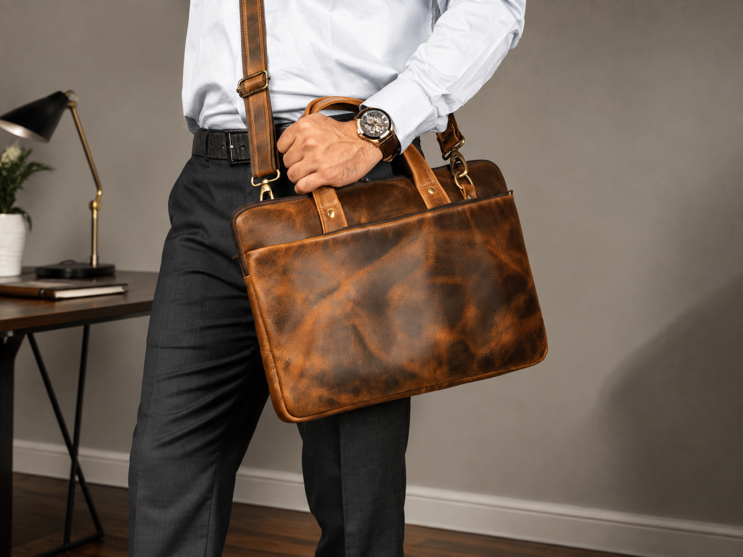 Harbor Laptop Briefcase/Bag - Tan
