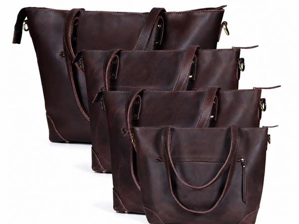 Buffalo Leather Tote Bag - Brown