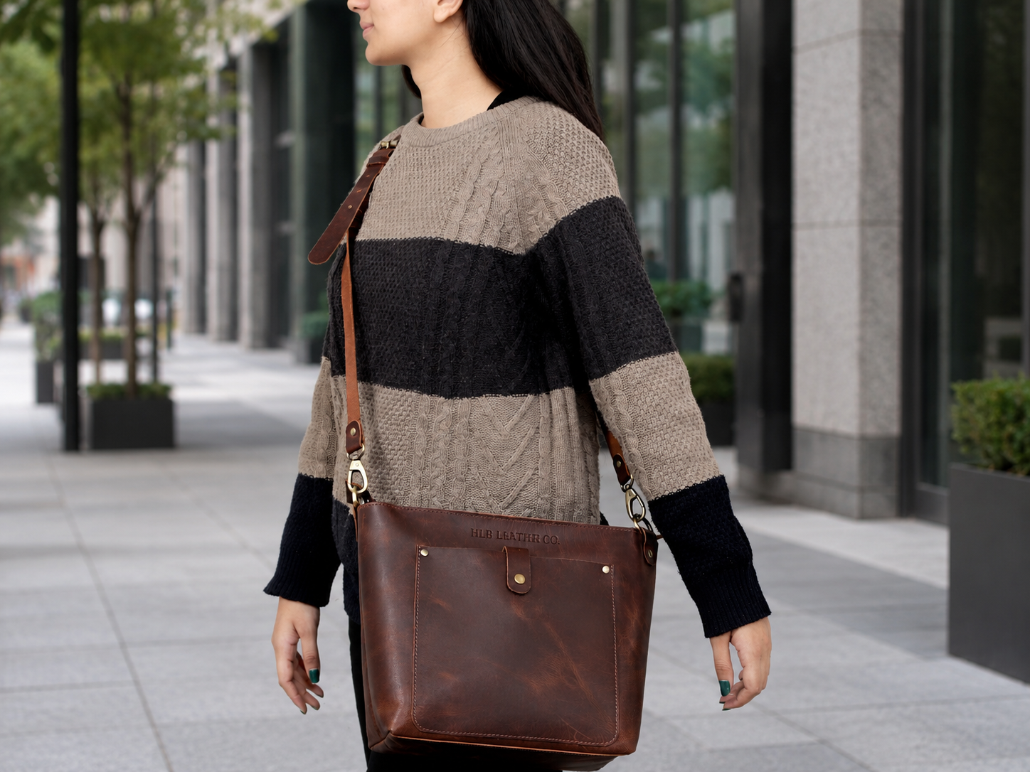 Phoenix Buffalo Leather Tote - Brown