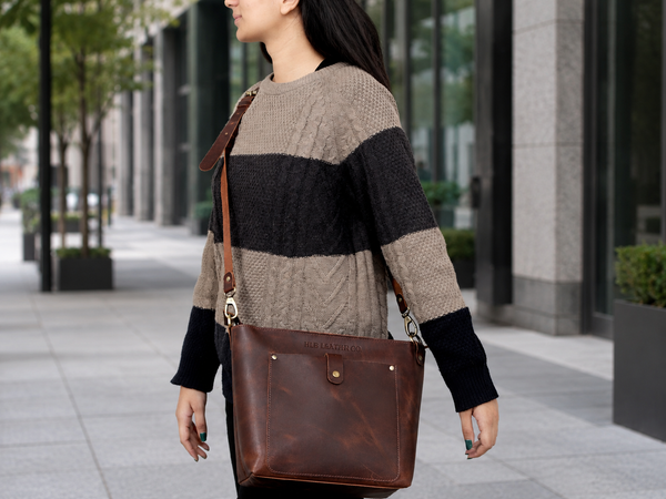 Phoenix Buffalo Leather Tote - Brown