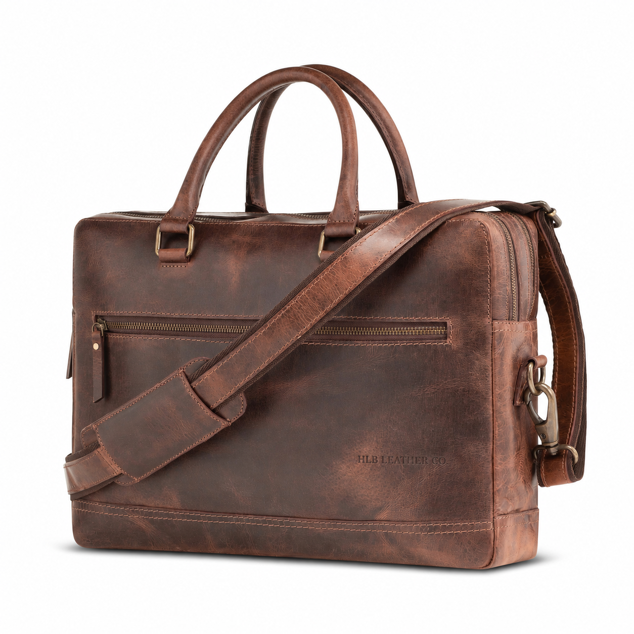 Indigo Buffalo Leather Briefcase