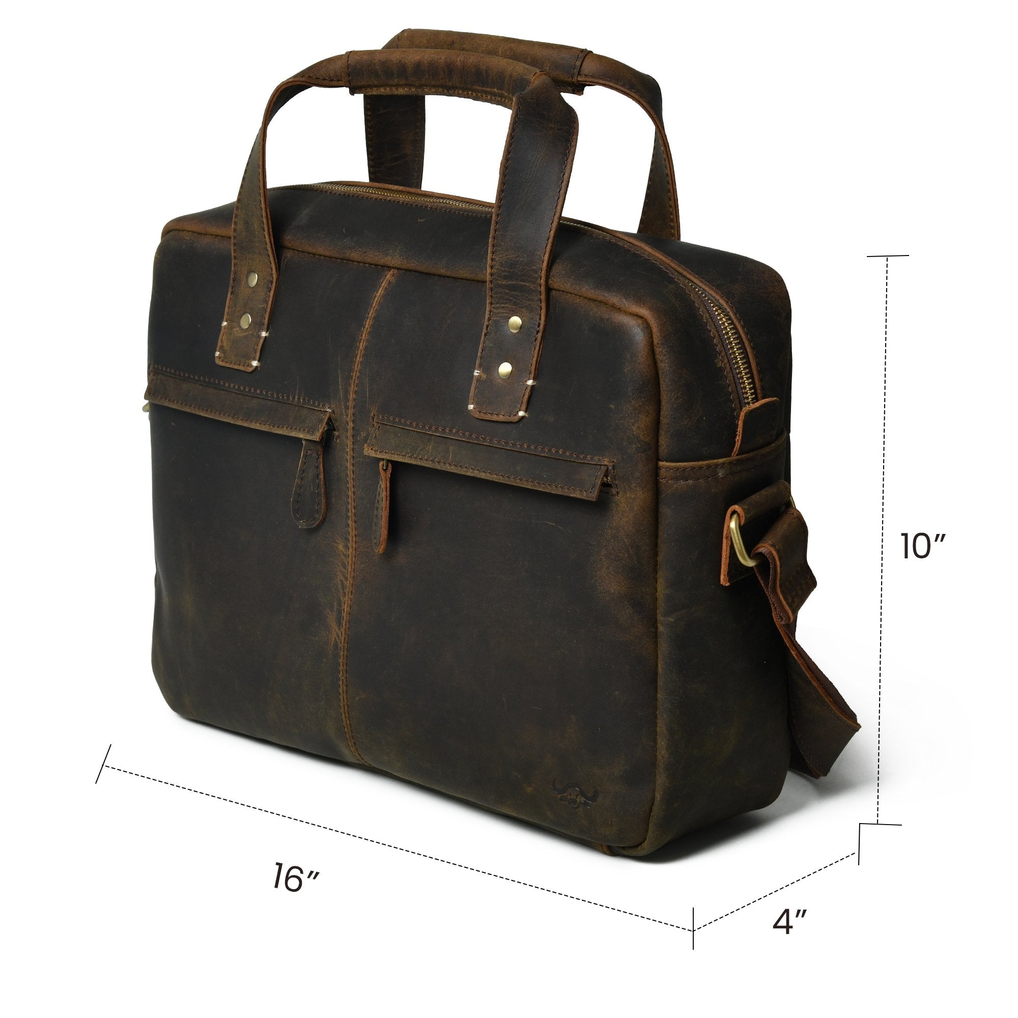 Vintage Buffalo Leather Laptop Bag