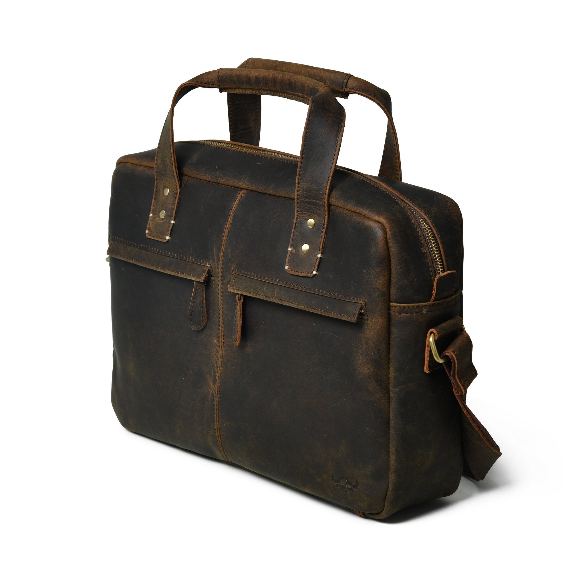 Vintage Buffalo Leather Laptop Bag