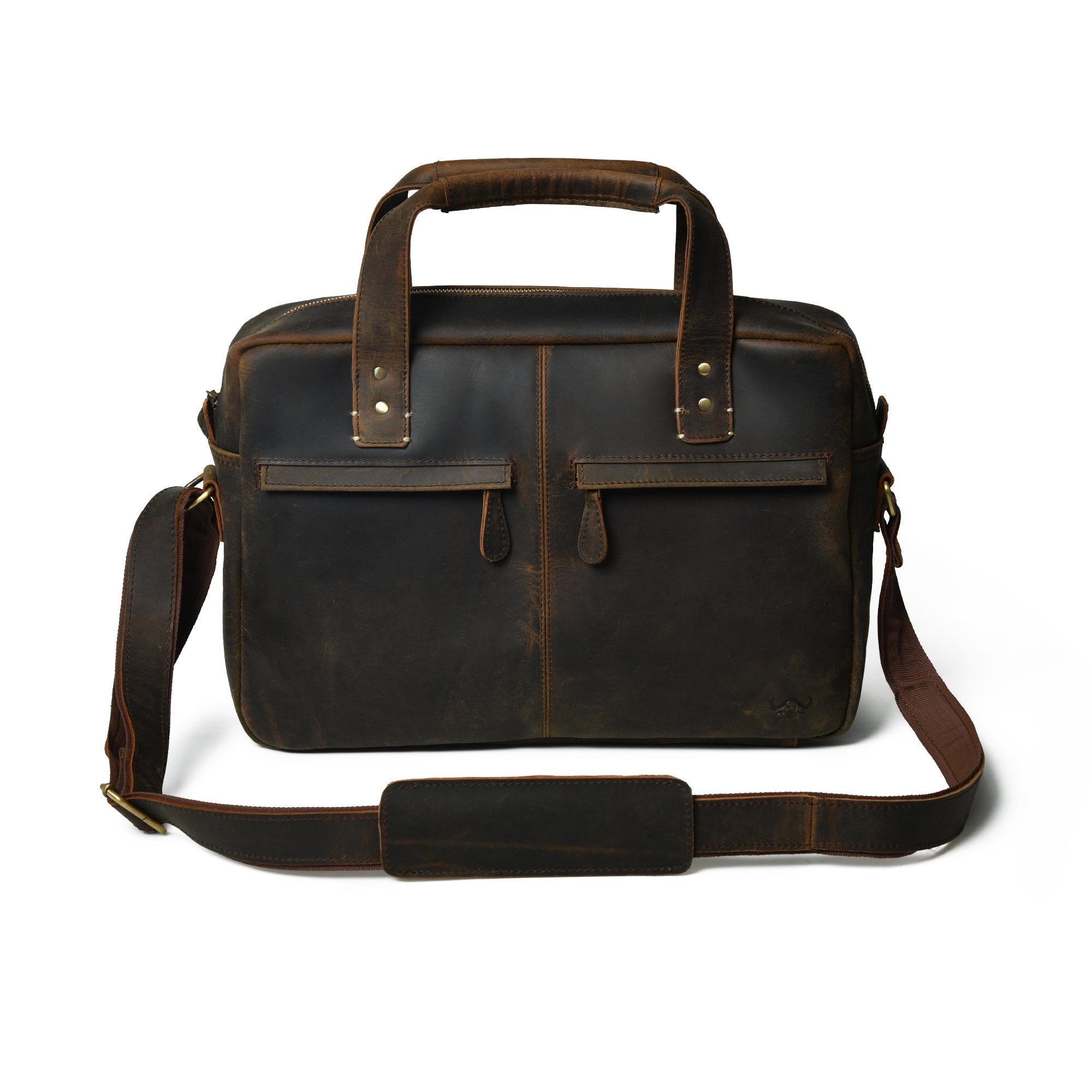 Vintage Buffalo Leather Laptop Bag