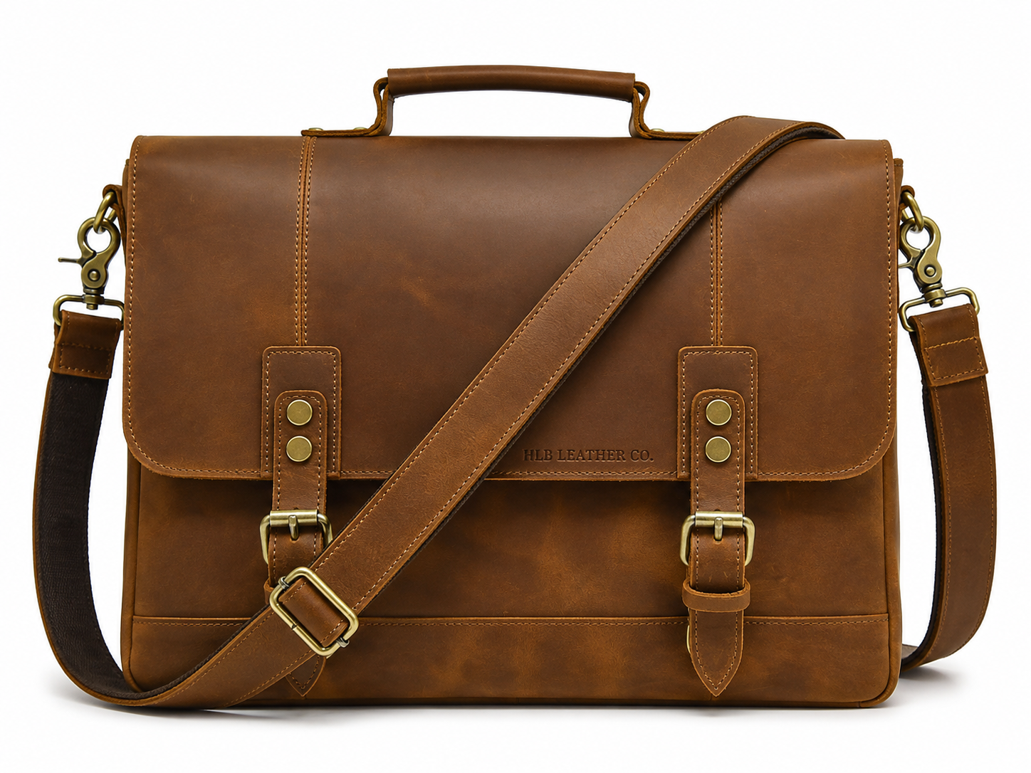 Classic Handcrafted Leather Briefcase Messenger Bag