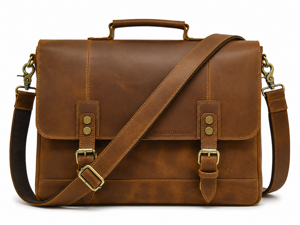 Classic Handcrafted Leather Briefcase Messenger Bag