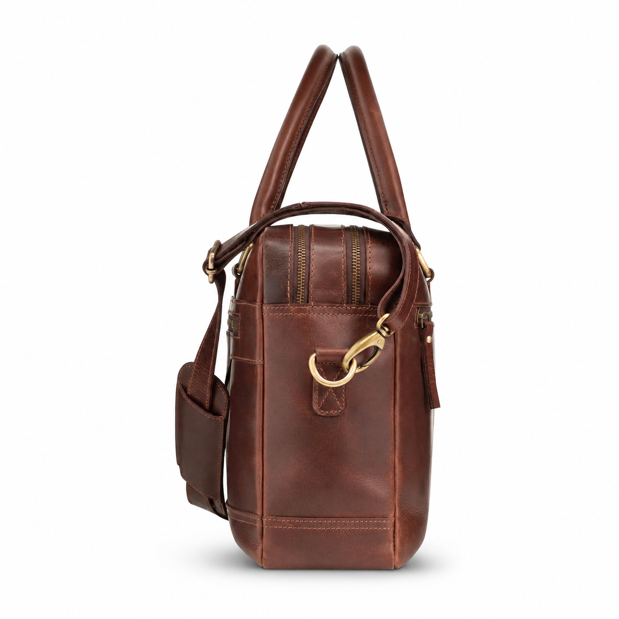 Cobalt Buffalo Leather Briefcase