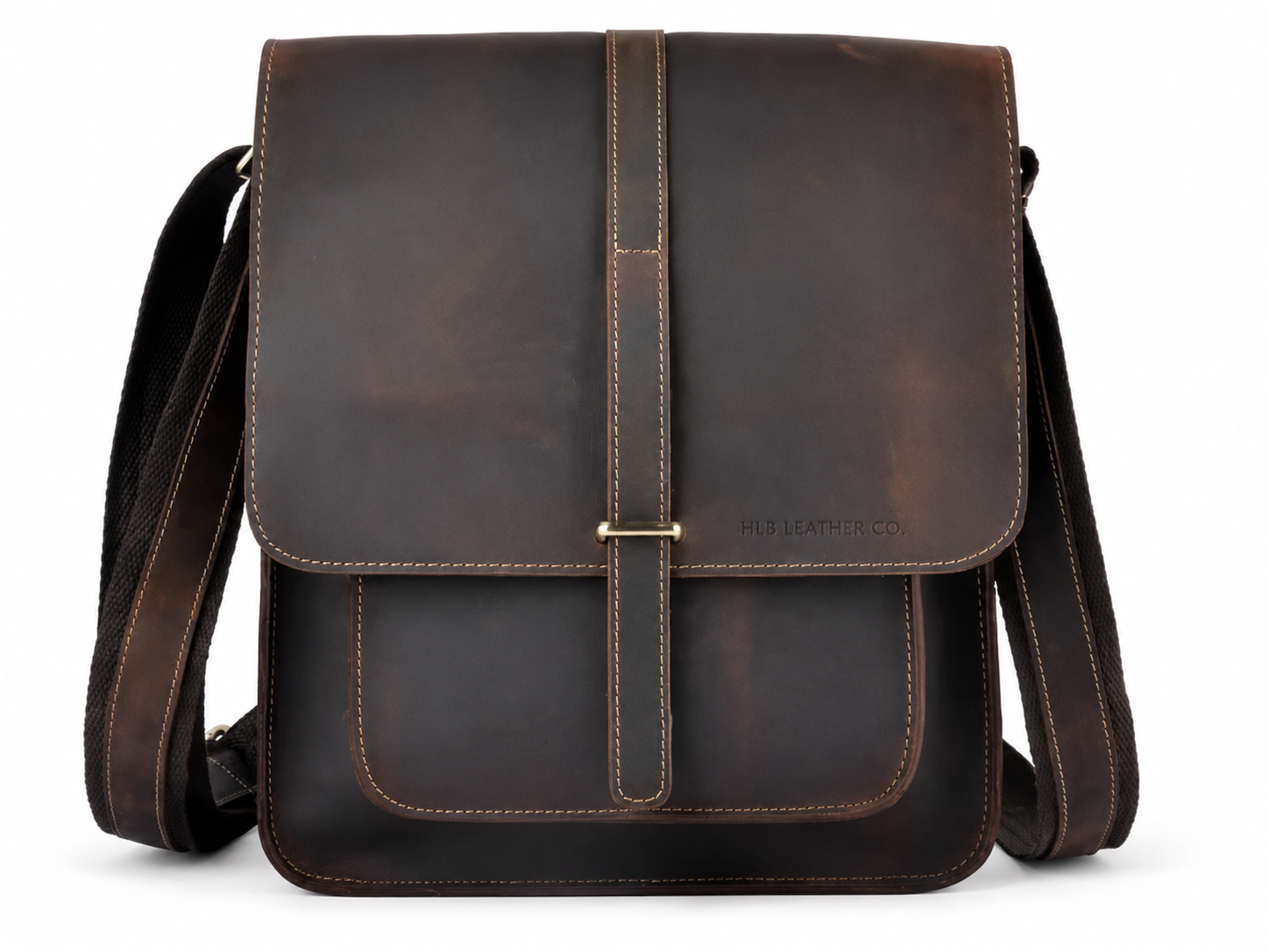 Brian Full-Grain Buffalo Leather Messenger Bag – Compact iPad & Everyday Satchel