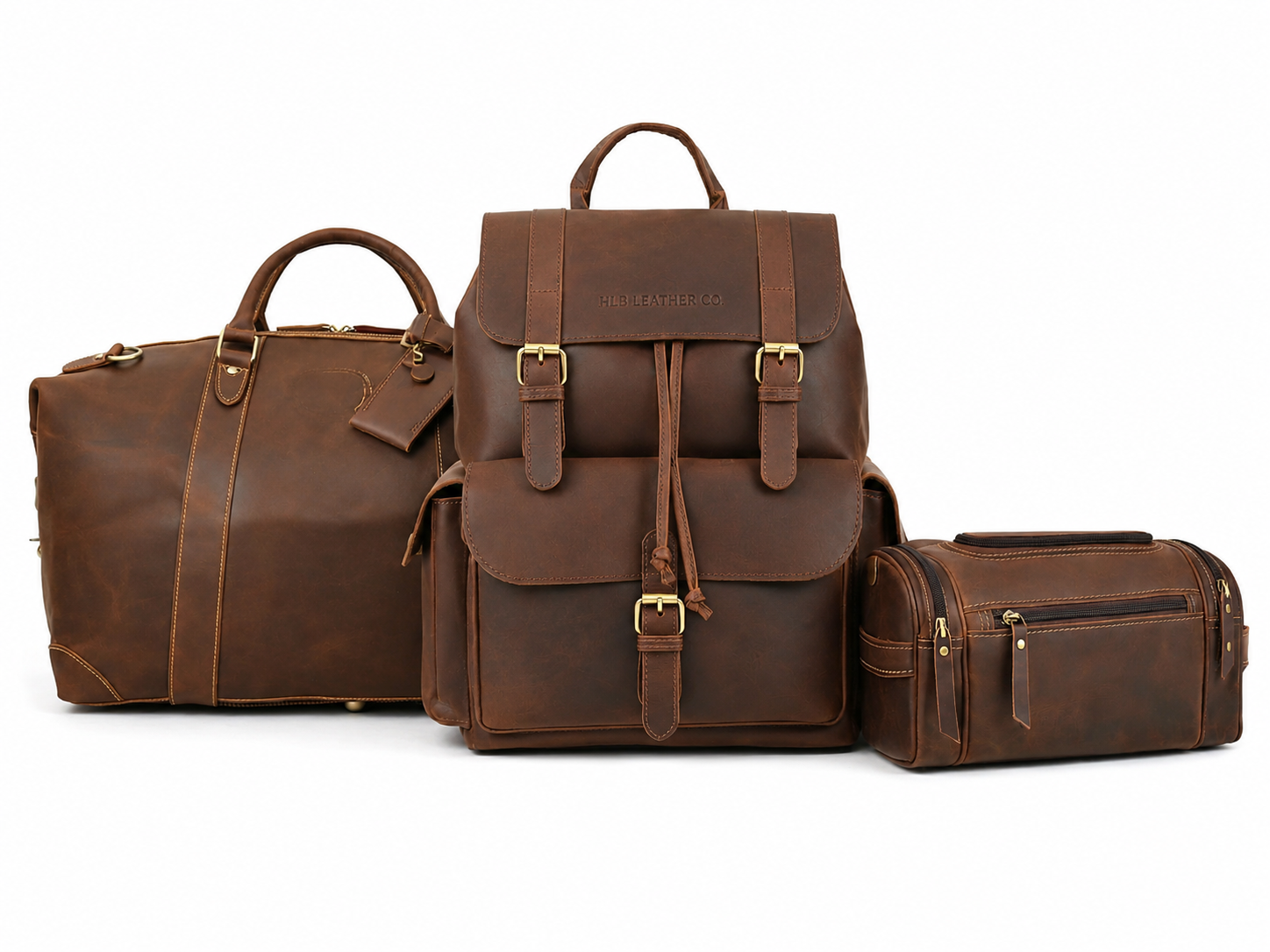 Emerson Signature Buffalo Leather Backpack Combo Set
