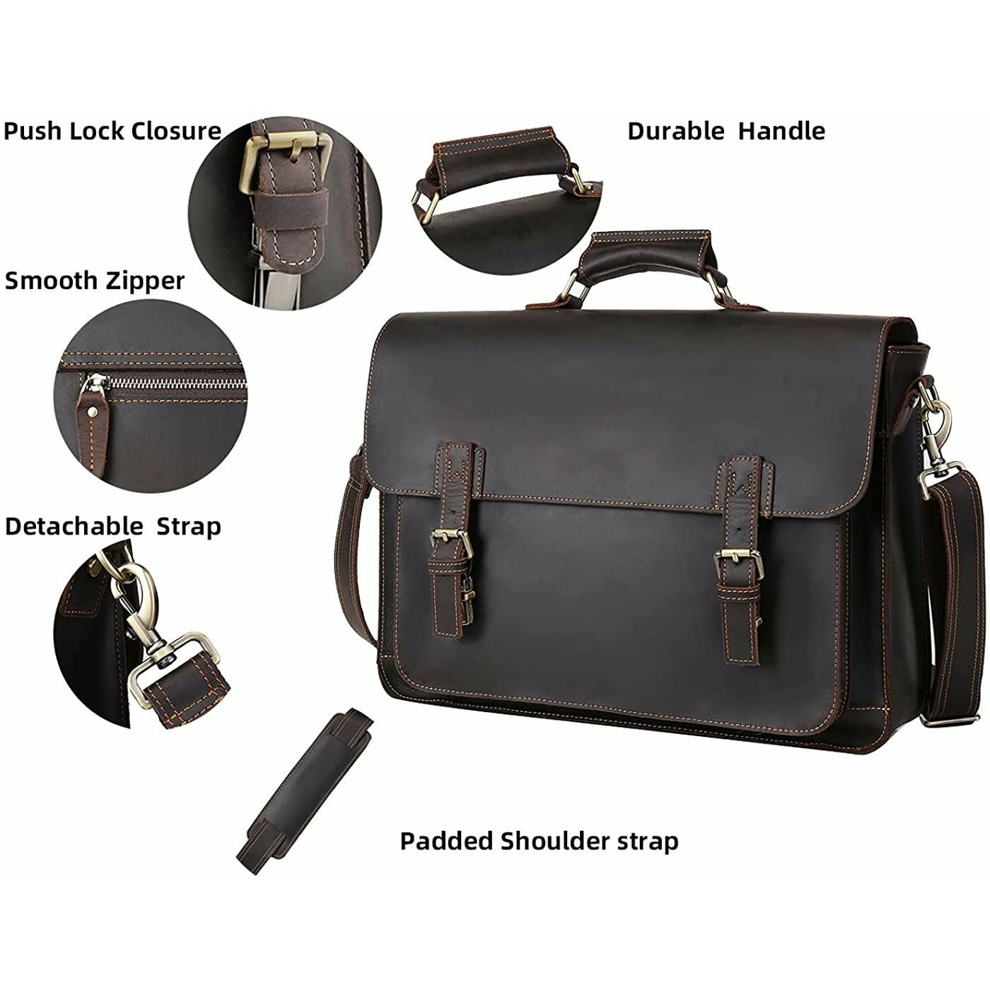 Full Grain Leather Business Messenger Bag