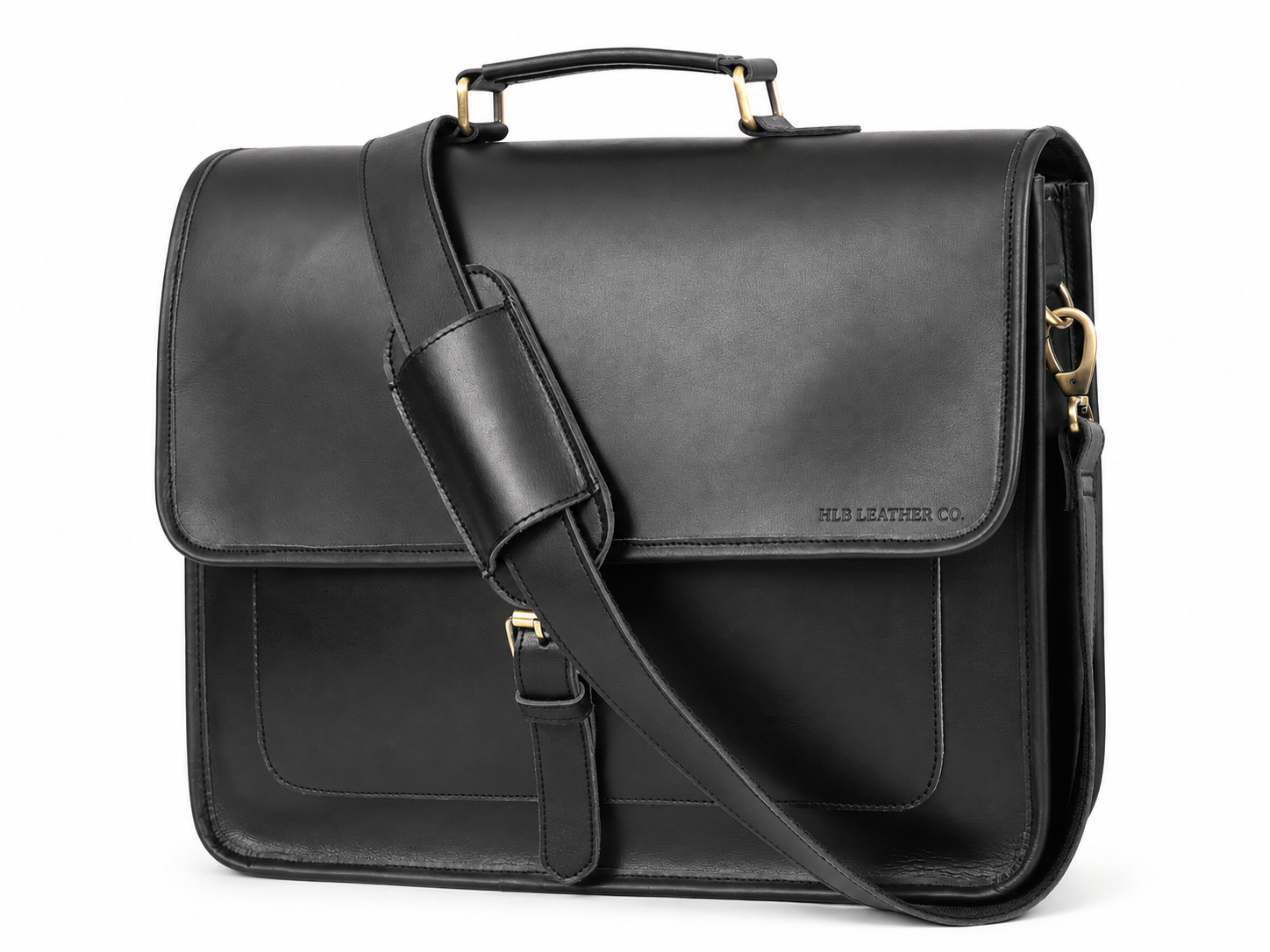 Premium Black Leather Travel & Work 3-Piece Set