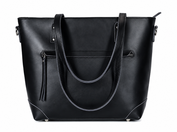 Buffalo Leather Tote Bag - Black