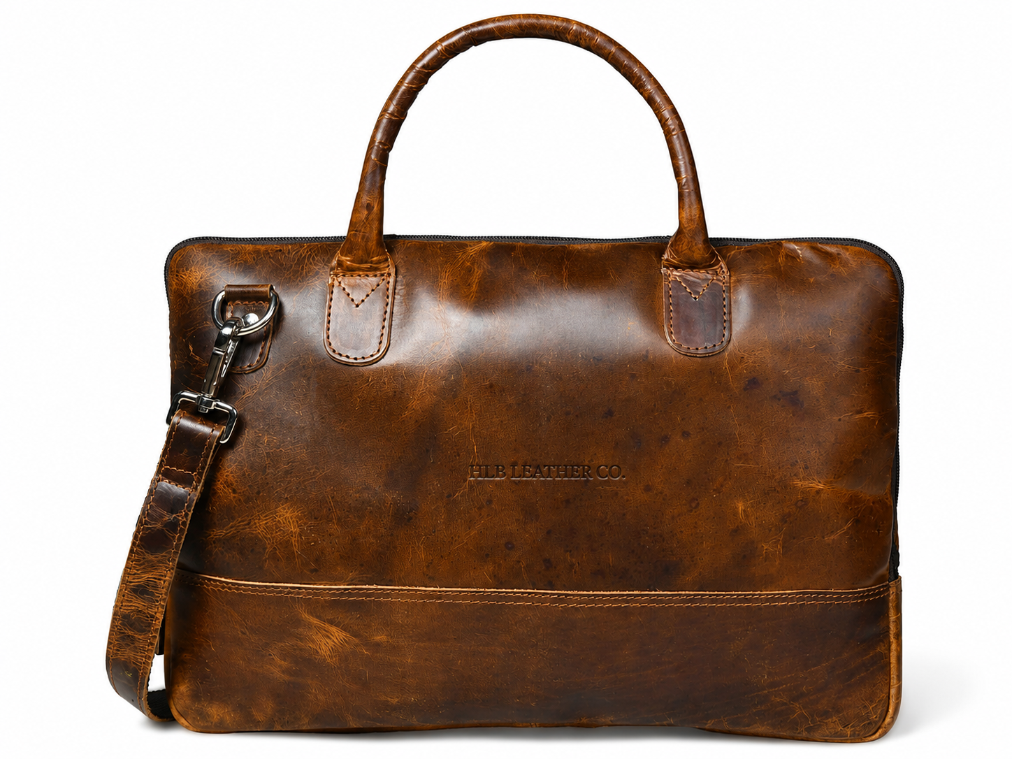 Modernist Leather Laptop Bag - Brown