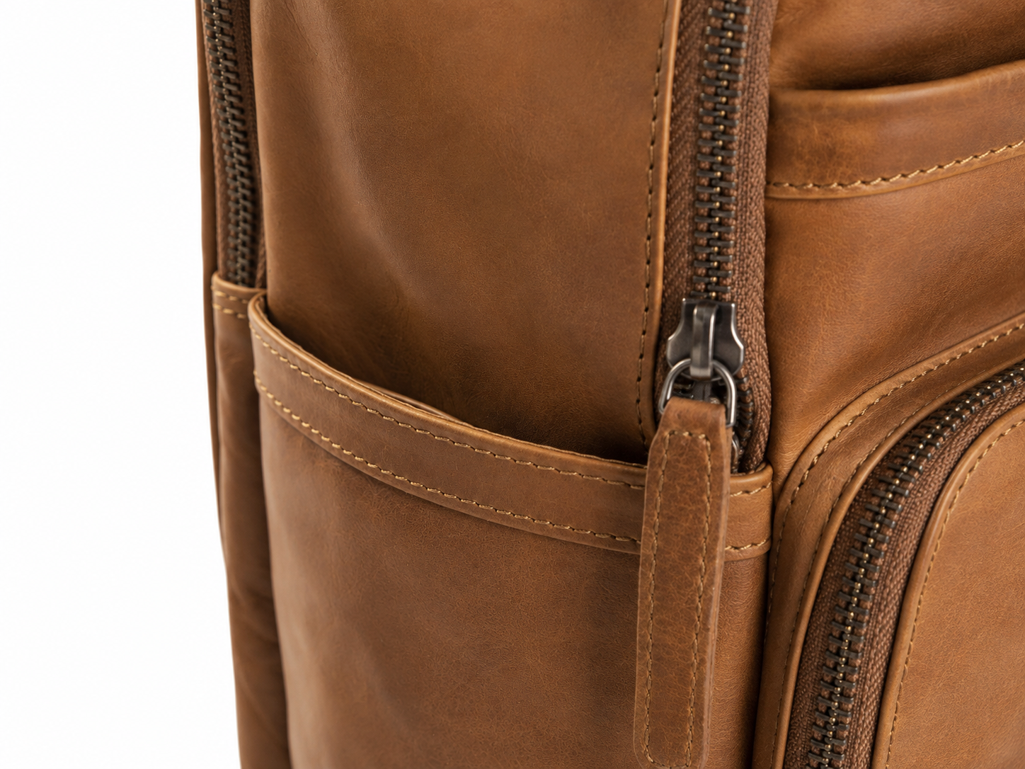 Leather Laptop Backpack Cognac Austin