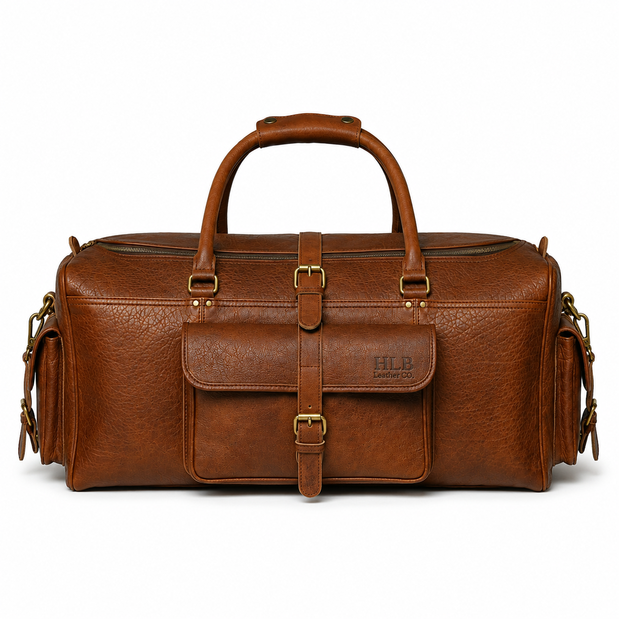 Premium Cow Leather Duffel Bag - Nebulous Saddle