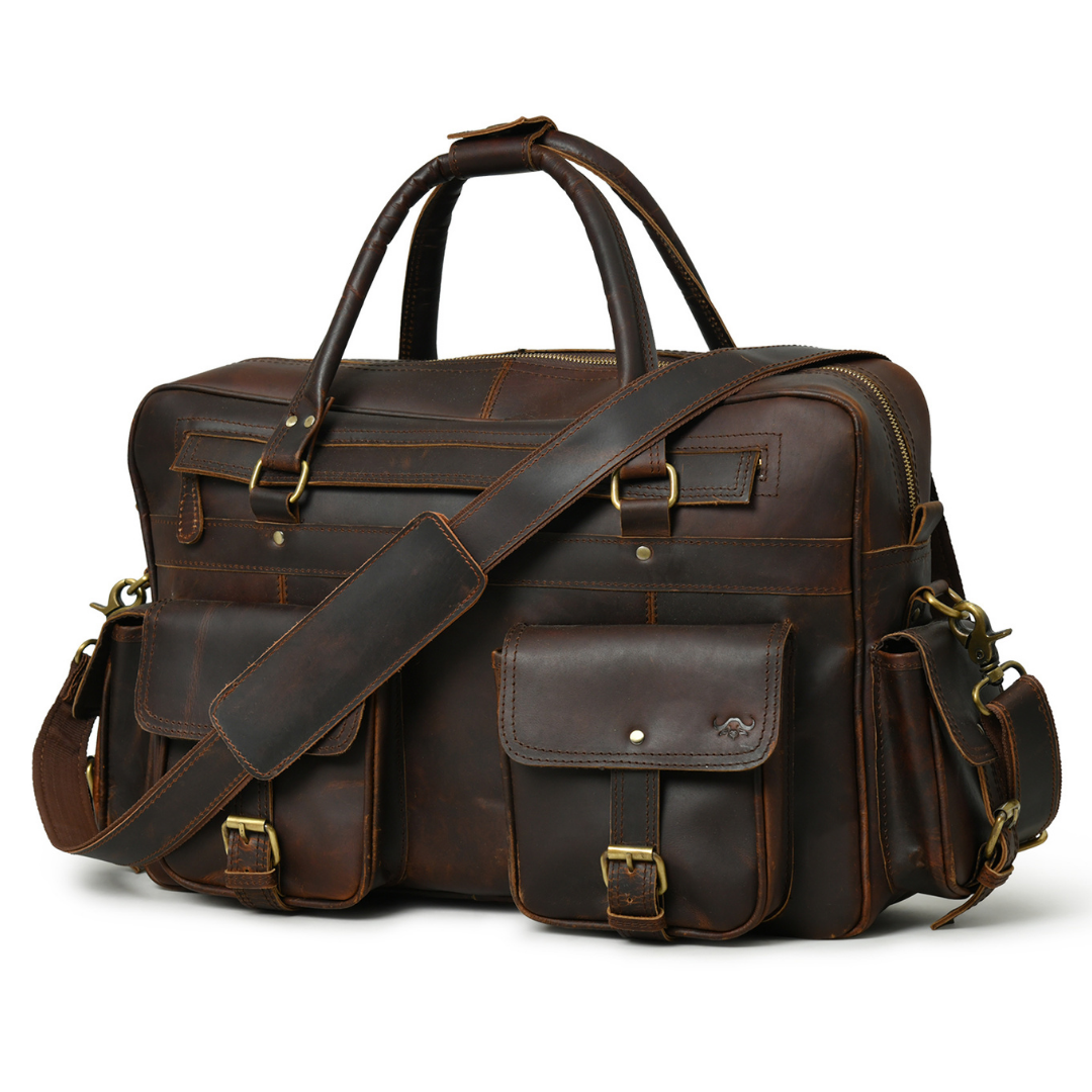 Retro Buffalo Leather Business Briefcase