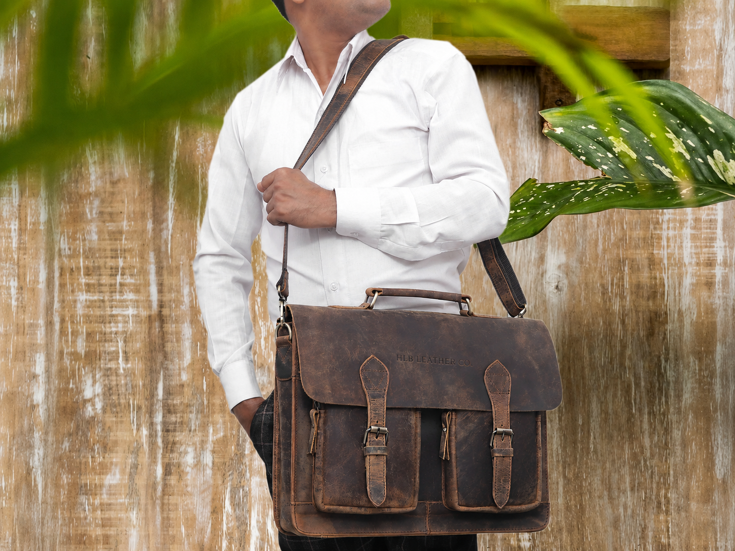 Premium Buffalo Leather Messenger Bag for Men