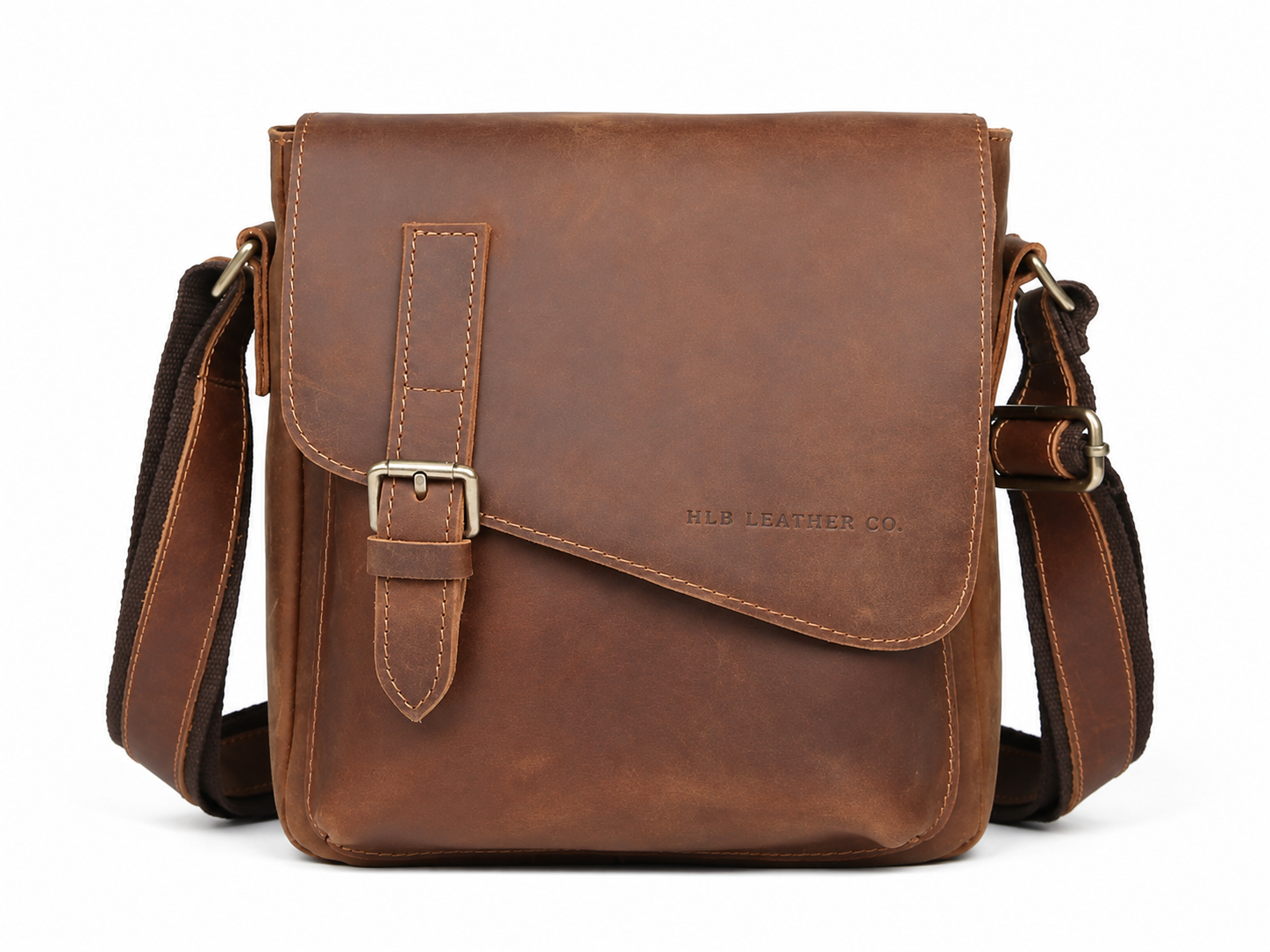 Small Full-Grain Leather Messenger Bag