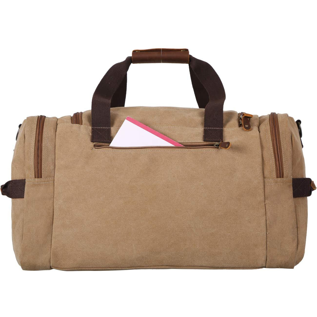 Canvas Cowhide Leather Duffel Bag