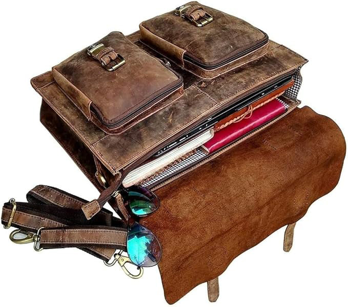 Hunter Buffalo Leather Messenger Bag