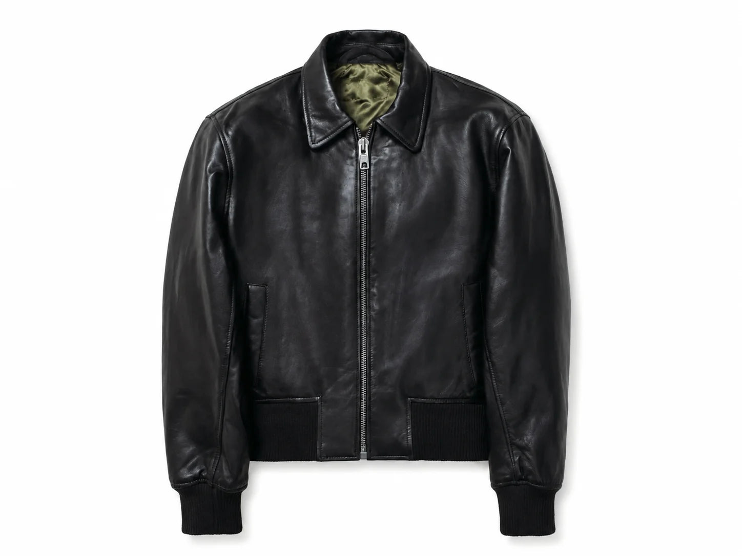 Women’s Lightweight Lambskin Leather Bomber Jacket – 23 Inch