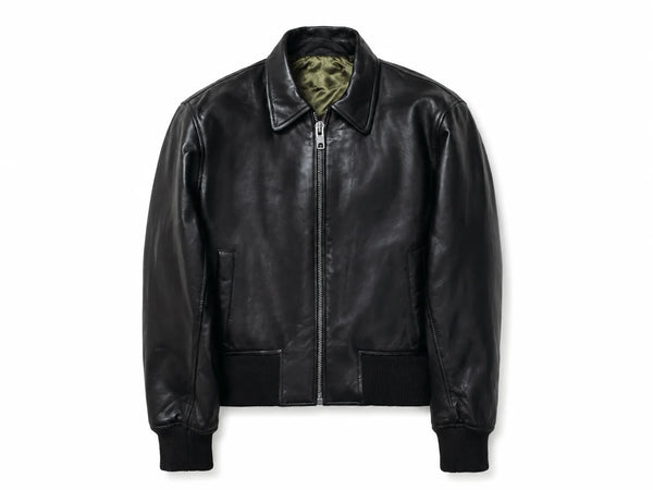 Women’s Lightweight Lambskin Leather Bomber Jacket – 23 Inch