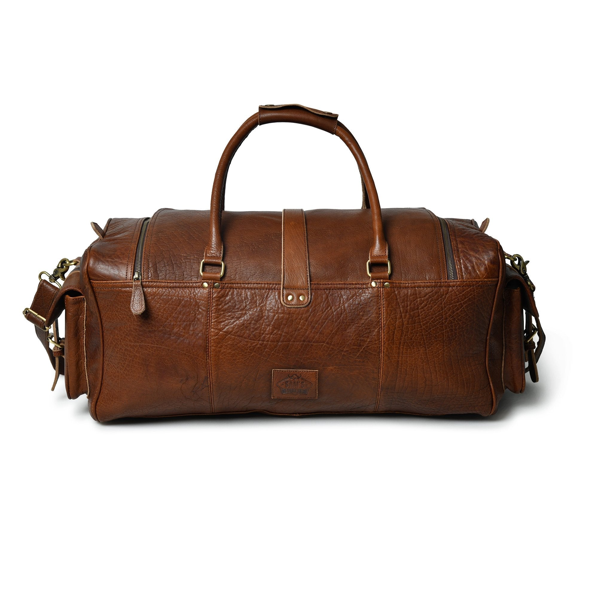 Premium Cow Leather Duffel Bag - Nebulous Saddle